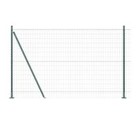 Berkfield Home Euro Fence with 7 Flanged Posts 1.4x10 m Galvanised Steel in Green Berkfield Home Green