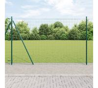 Berkfield Home Euro Fence with 7 Flanged Posts 1.4x10 m Galvanised Steel in Silver Berkfield Home Silver
