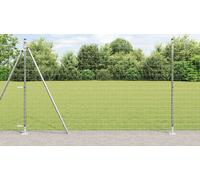Berkfield Home Euro Fence with 7 Flanged Posts 1.5x10 m Galvanised Steel in Silver Berkfield Home Silver