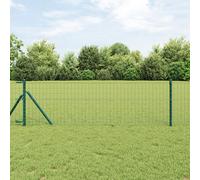 Berkfield Home Euro Fence with 7 Posts 0.8x10 m Galvanised Steel Green in Silver Berkfield Home Silver