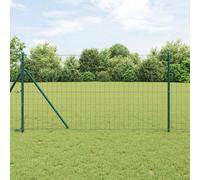 Berkfield Home Euro Fence with 7 Posts 1.2x10 m Galvanised Steel Green in Silver Berkfield Home Silver