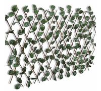 Berkfield Home Extendable Willow Trellis Fence 5 pcs with Artificial Leaves 180x90 cm in Brown Berkfield Home Brown 180x90 cm