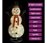 Berkfield Home Fabric Decorative Christmas Snowman Figure LED Luxury Fabric 180cm Berkfield Home Multicolor