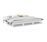 Berkfield Home Family Bed Frame No Mattress White 240x200 cm Solid Wood Pine Berkfield Home White 240x200 cm
