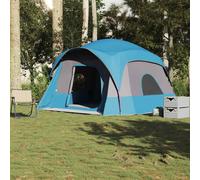 Berkfield Home Family Tent Cabin 6-Person Blue Waterproof Berkfield Home Blue