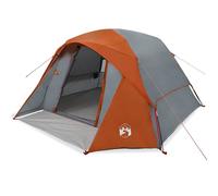 Berkfield Home Family Tent Cabin 6-Person Grey & Orange Waterproof Berkfield Home Grey