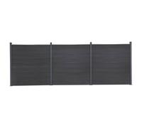 Berkfield Home Fence Panel Set Grey 526x186 cm WPC Berkfield Home Grey 526x186 cm