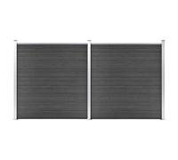 Berkfield Home Fence Panel Set WPC 353x186 cm Black Berkfield Home Black 353x186 cm