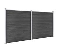 Berkfield Home Fence Panel Set WPC 353x186 cm Black Berkfield Home Black 353x186 cm
