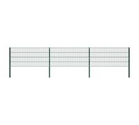 Berkfield Home Fence Panel with Posts Iron 5.1x0.8 m Green Berkfield Home Green