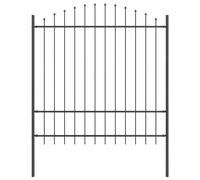 Berkfield Home Fence Panel with Spike Arch Grey Powder-Coated Steel Berkfield Home Grey