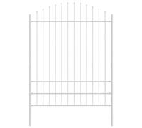 Berkfield Home Fence Panel with Spike Arch White Metal Standard Expandable Berkfield Home White