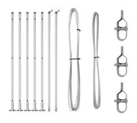 Berkfield Home Fence Posts with Base Plates 7 pcs √ò32mm 88.5cm Galvanised Steel in Silver Berkfield Home Silver