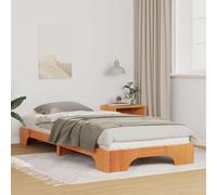 Berkfield Home Floor Bed Frame with Storage Brown 100 x 210 cm Solid pine wood Berkfield Home Brown 100 x 210 cm