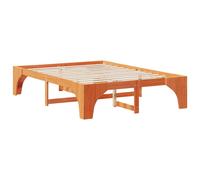 Berkfield Home Floor Bed Frame with Storage Brown 150 x 200 cm Solid pine wood Berkfield Home Brown 150 x 200 cm