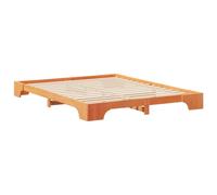 Berkfield Home Floor Bed Frame with Storage Brown 160 x 220 cm Solid pine wood Berkfield Home Brown 160 x 220 cm