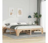 Berkfield Home Floor Bed Frame with Storage Brown 200 x 200 cm Solid pine wood Berkfield Home Multicolor 200 x 200 cm