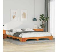 Berkfield Home Floor Bed Frame with Storage Brown 200 x 220 cm Solid pine wood Berkfield Home Brown 200 x 220 cm