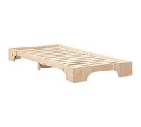 Berkfield Home Floor Bed Frame with Storage Brown 80 x 210 cm Wood in Natural Berkfield Home Natural 80 x 210 cm