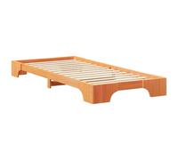 Berkfield Home Floor Bed Frame with Storage Brown 90 x 210 cm Wood Berkfield Home Brown 90 x 210 cm