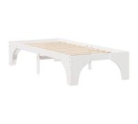 Berkfield Home Floor Bed Frame with Storage White 100 x 200 cm Solid pine wood Berkfield Home White 100 x 200 cm
