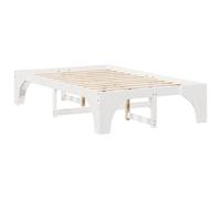 Berkfield Home Floor Bed Frame with Storage White 120 x 200 cm Solid pine wood Berkfield Home White 120 x 200 cm