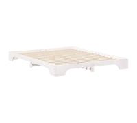 Berkfield Home Floor Bed Frame with Storage White 160 x 210 cm Wood Berkfield Home White 160 x 210 cm
