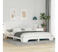 Berkfield Home Floor Bed Frame with Storage White 160 x 220 cm Solid pine wood Berkfield Home White 160 x 220 cm