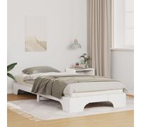 Berkfield Home Floor Bed Frame with Storage White 90 x 210 cm Wood Berkfield Home White 90 x 210 cm