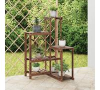 Berkfield Home Flower Stand 62.5x61.5x101.5 cm Solid Wood Fir in Brown Berkfield Home Brown 62.5x61.5x101.5 cm