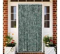 Berkfield Home Fly Curtain Green & White 90x200 cm Chenille Berkfield Home Green 90x200 cm