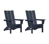 Berkfield Home Foldable Adirondack Chairs 2 pcs Navy Blue 74.5x80.5x90 cm HDPE Berkfield Home Navy 74.5x80.5x90 cm