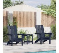 Berkfield Home Foldable Adirondack Chairs 2 pcs Navy Blue 74.5x80.5x90 cm HDPE Berkfield Home Navy 74.5x80.5x90 cm