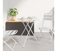 Berkfield Home Foldable Garden Table White 55x55x73 cm Steel | Size: 55 x 55 x 73 cm Berkfield Home White 55 x 55 x 73 cm