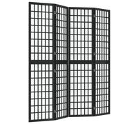 Berkfield Home Folding 4-Panel Room Divider Japanese Style 160x170 cm Black Berkfield Home Black 160x170 cm