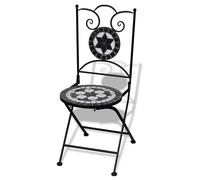 Berkfield Home Folding Bistro Chairs 2 pcs Ceramic Black & White Berkfield Home Multicolor