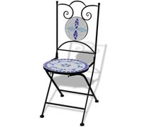 Berkfield Home Folding Bistro Chairs 2 pcs Ceramic Blue & White Berkfield Home Multicolor