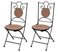 Berkfield Home Folding Bistro Chairs 2 pcs Ceramic Terracotta in Brown Berkfield Home Brown