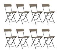 Berkfield Home Folding Bistro Chairs 8 pcs Grey Poly Rattan & Steel Berkfield Home Grey