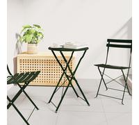 Berkfield Home Folding Bistro Table Dark Green √ò50x71 cm Powder-coated Steel | Size: 50x71 cm Berkfield Home Green 50x71 cm