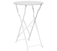 Berkfield Home Folding Bistro Table White √ò50x71 cm Powder-coated Steel | Size: 50x71 cm Berkfield Home White 50x71 cm