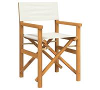 Berkfield Home Folding Director's Chair Cream Solid Wood Teak Berkfield Home Cream