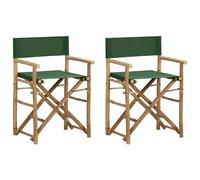Berkfield Home Folding Director's Chairs 2 pcs Green Bamboo & Fabric Berkfield Home Green