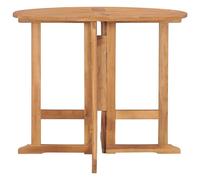 Berkfield Home Folding Garden Dining Table Ã˜90x75 cm Solid Teak Wood in Brown | Size: 90x75 cm Berkfield Home Brown 90x75 cm