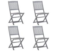 Berkfield Home Folding Outdoor Chairs 4 pcs Solid Acacia Wood in Grey Berkfield Home Grey