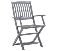 Berkfield Home Folding Outdoor Chairs 4 pcs Solid Acacia Wood in Grey Berkfield Home Grey
