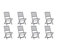 Berkfield Home Folding Outdoor Chairs 8 pcs Solid Acacia Wood in Grey Berkfield Home Grey