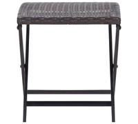 Berkfield Home Folding Stool Poly Rattan Brown Berkfield Home Brown