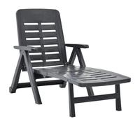 Berkfield Home Folding Sun Lounger Plastic Anthracite in Black Berkfield Home Black
