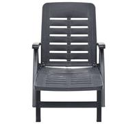 Berkfield Home Folding Sun Lounger Plastic Anthracite in Dark Grey Berkfield Home Dark Grey